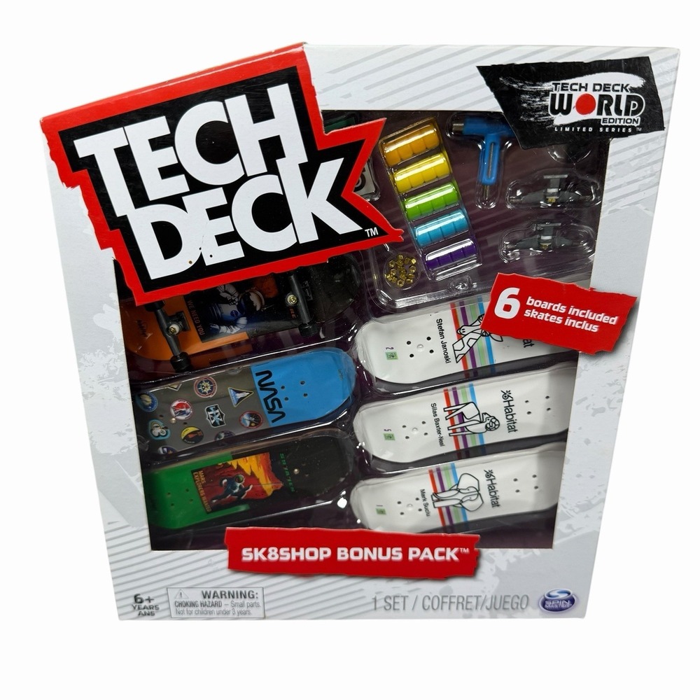 TECH DECK Habitat World Edition Sk8shop Bonus Pack 6‎ Decks & RARE GOLDEN NUTS!